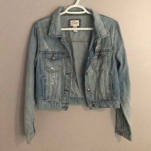 Distressed Light Wash Jean Jacket